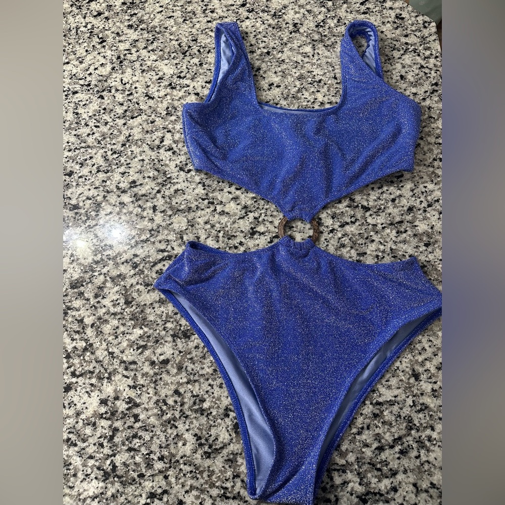 Elegant Blue Women's One Piece Swimsuit